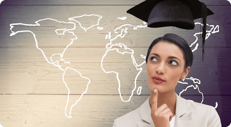 Thoughtful student exploring global education opportunities